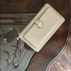 Kate Spade Tan/Cream Wristlet Wallet Cardholder